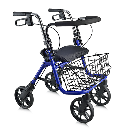 Evolution Series 4 Wheeled Rolling Walker Rollator with Large Front Basket Blowout - Senior.com Rollators